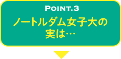 POINT.3 ノートルダム女子大の実は…