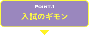 POINT.1 入試のギモン